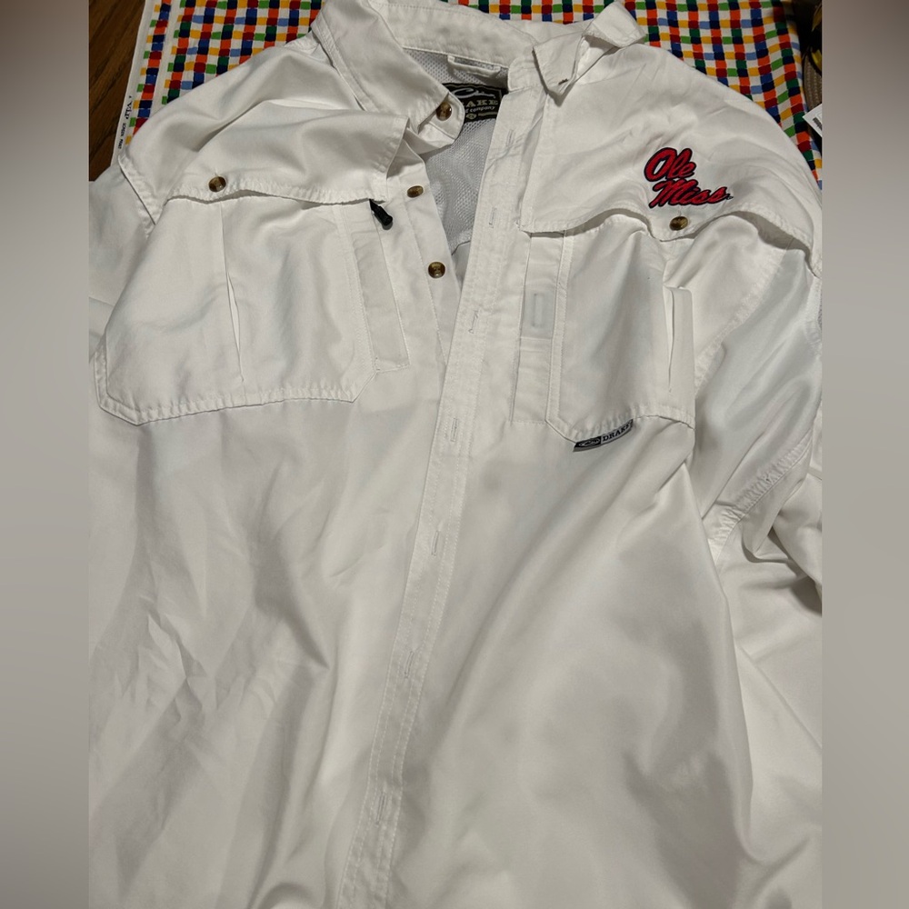 Drake ole miss White Button-Up Shirt 2X